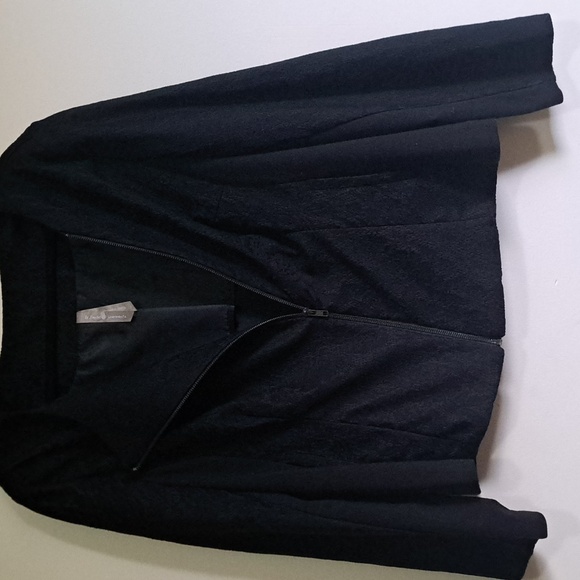 Suit 2 pieces 20X plus size➕️all black laced blazer & pants SET classy elegant - Picture 6 of 13